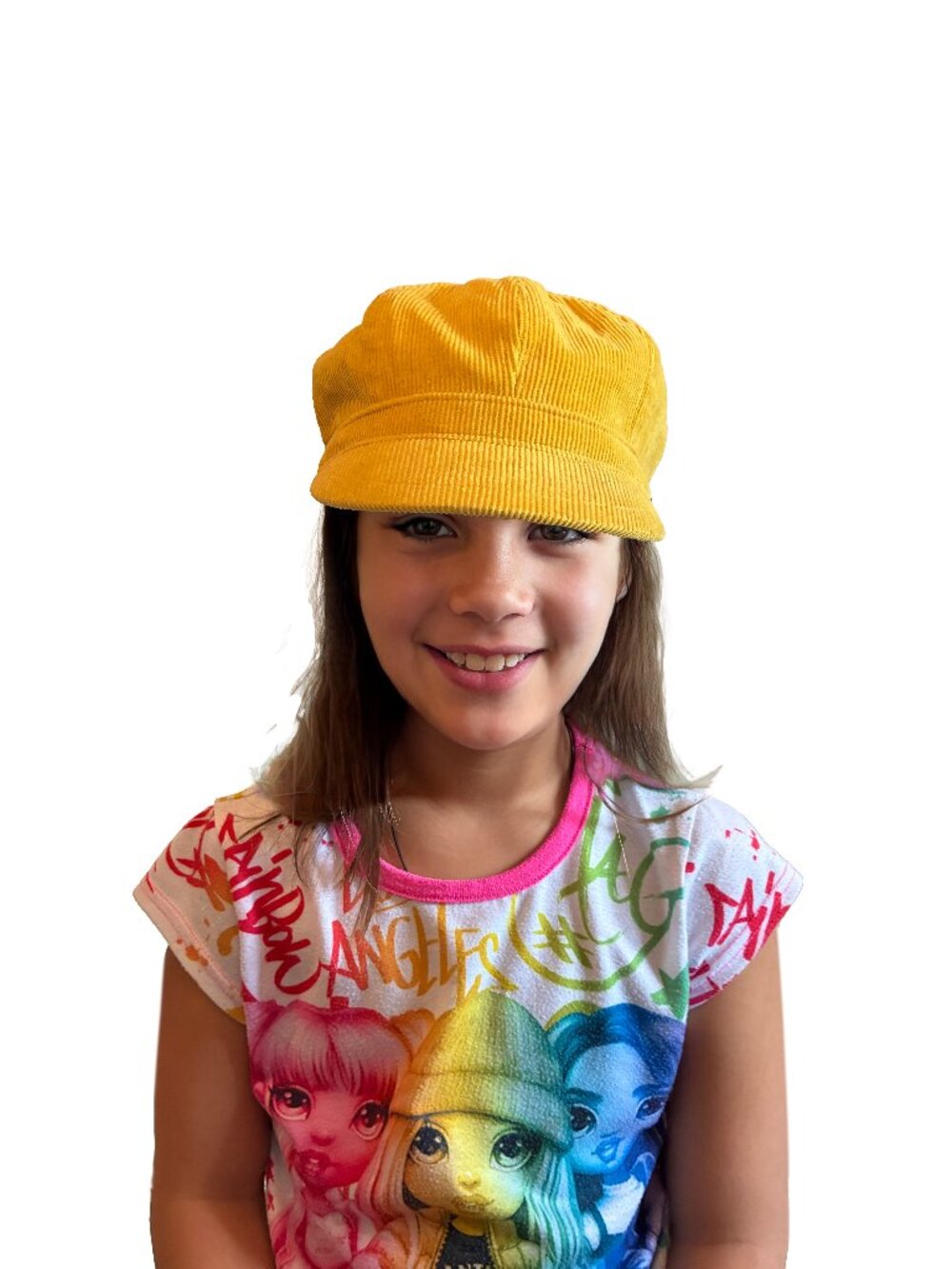 Classic 8-Panel Newsboy Cap Corduroy Yellow Women’s Hat